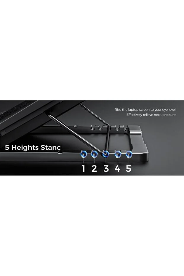 GT102 Gaming Laptop Soğutucu, 2200rpm , Rgb Işıklı , Led Display , Notebook Soğutucu Stand